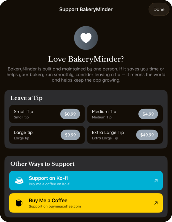 Support Bakery Minder graphic