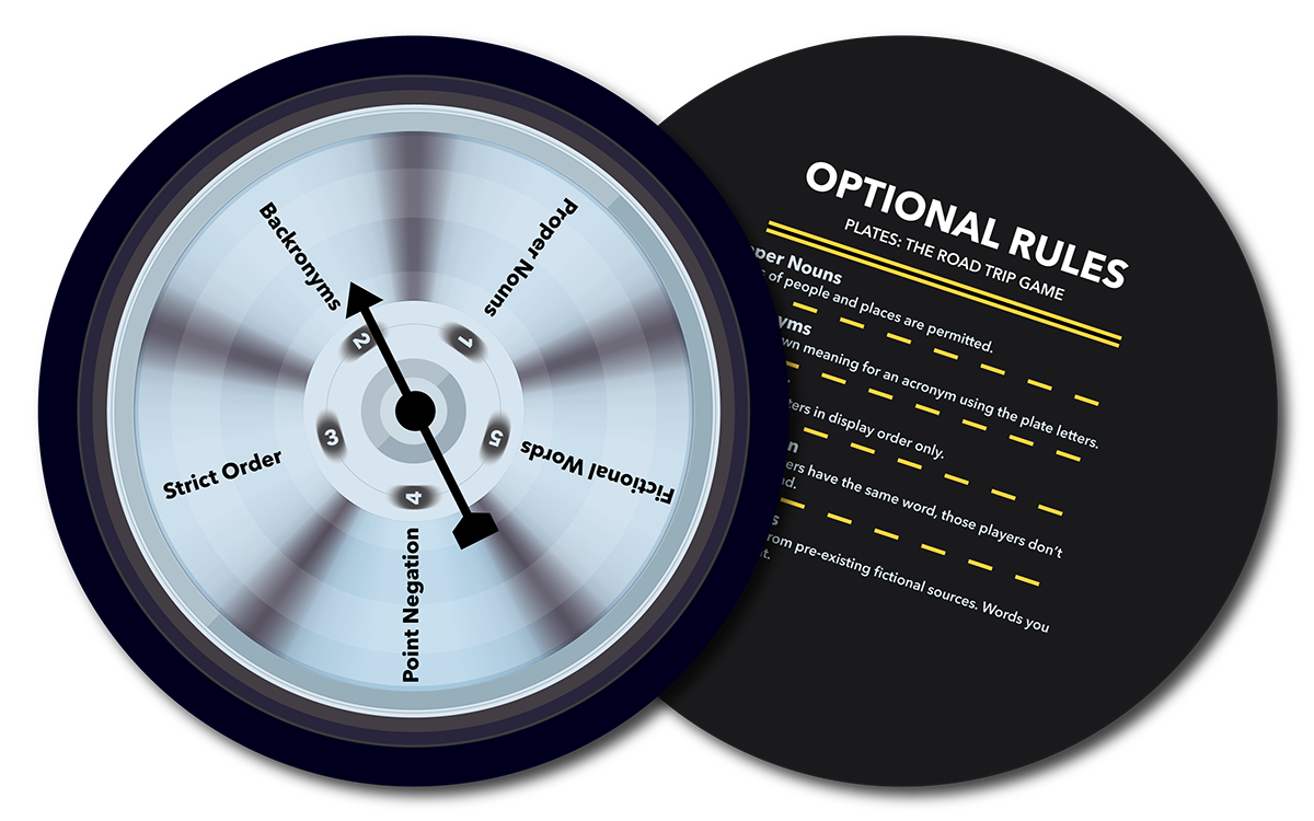 Plates: The Road Trip Game Optional Rules Spinner